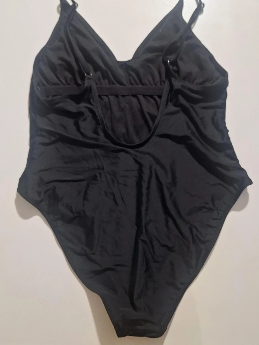 Xhilaration Black One-Piece Swimsuit with Pink Logo Tag